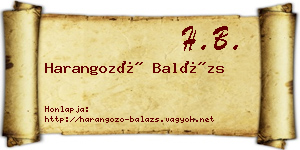 Harangozó Balázs névjegykártya